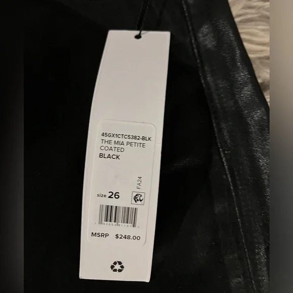 JOES THE MIA PETITE HIGH RISE WIDE LEG COATED JEANS IN BLACK SIZE 26 - Picture 4 of 7